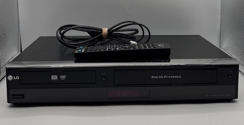 LG RC897T DVD/VCR Recorder 4-Head Hi-Fi HDMI 1080p w/ Power Cord & Remote